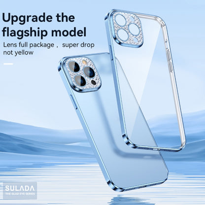 For iPhone 11 SULADA Diamond Lens Protector Plated Frosted Case (Sierra Blue) - iPhone 11 Cases by SULADA | Online Shopping UK | buy2fix