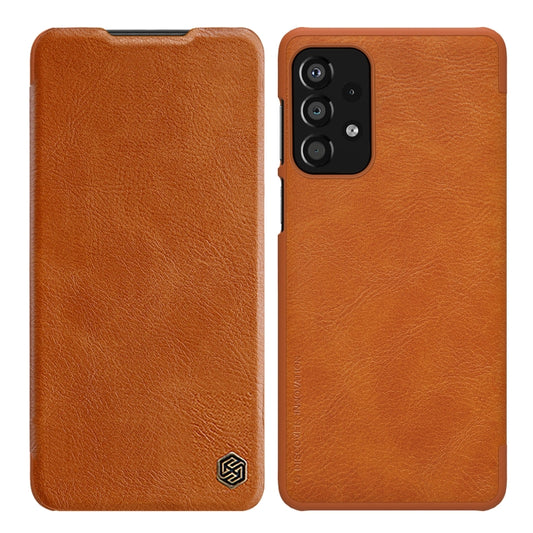 For Samsung Galaxy A13 4G NILLKIN QIN Series Crazy Horse Texture Leather Case(Brown) - Galaxy Phone Cases by NILLKIN | Online Shopping UK | buy2fix