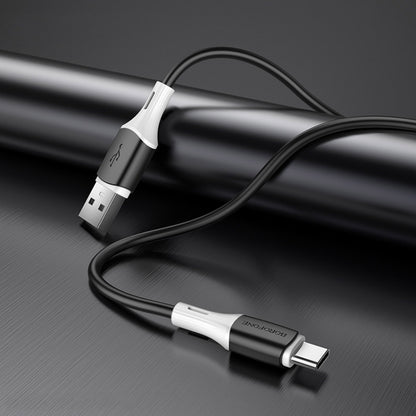 Borofone BX79 Type-C / USB-C Silicone Sync Data Charging Cable, Length: 1m(Black) -  by Borofone | Online Shopping UK | buy2fix