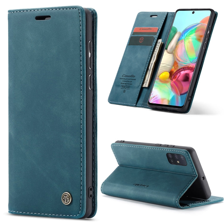 For Galaxy A71 CaseMe Multifunctional Horizontal Flip Leather Case, with Card Slot & Holder & Wallet(Blue) - Galaxy Phone Cases by CaseMe | Online Shopping UK | buy2fix