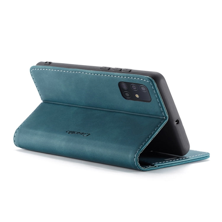 For Galaxy A71 CaseMe Multifunctional Horizontal Flip Leather Case, with Card Slot & Holder & Wallet(Blue) - Galaxy Phone Cases by CaseMe | Online Shopping UK | buy2fix