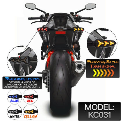 2 PCS KC031 Motorcycle Universal Flashing LED Turn Signal Brake Light(Yellow + White Light) - In Car by buy2fix | Online Shopping UK | buy2fix