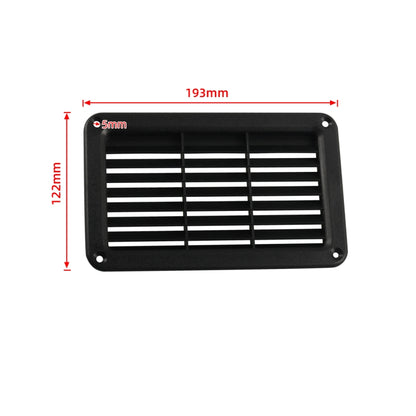 A6788 193x122mm Black Rectangle Louvered Ventilation Plastic Venting Panel Cover - In Car by buy2fix | Online Shopping UK | buy2fix