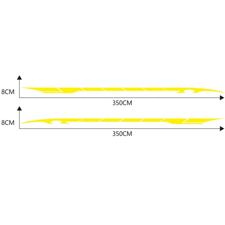 2 PCS/Set D-178 Waistline Pattern Car Modified Decorative Sticker(Yellow) - In Car by buy2fix | Online Shopping UK | buy2fix