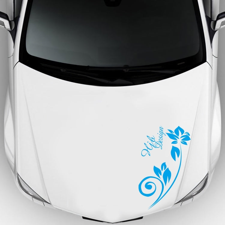 2 PCS/Set D-251 Butterfly Love Flowers Pattern Car Modified Decorative Sticker(Blue) - In Car by buy2fix | Online Shopping UK | buy2fix