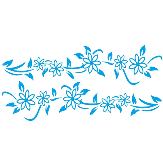 2 PCS/Set D-378 Flower Totem Pattern Car Modified Decorative Sticker(Blue) - In Car by buy2fix | Online Shopping UK | buy2fix