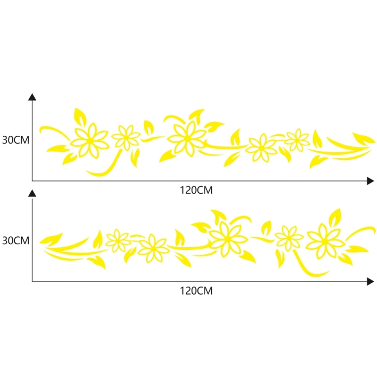 2 PCS/Set D-378 Flower Totem Pattern Car Modified Decorative Sticker(Yellow) - In Car by buy2fix | Online Shopping UK | buy2fix