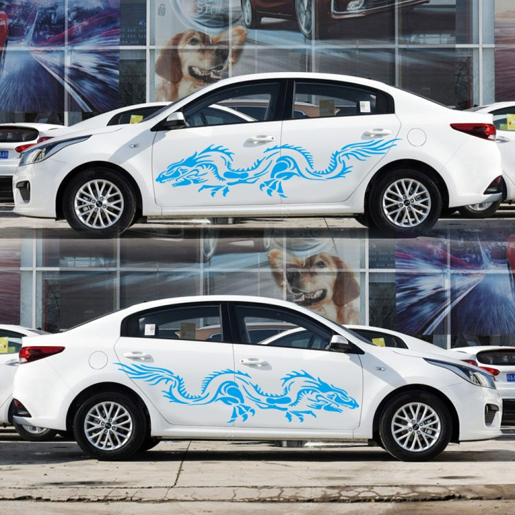 2 PCS/Set D-418 Dragon Totem Tribe Pattern Car Modified Decorative Sticker(Blue) - In Car by buy2fix | Online Shopping UK | buy2fix