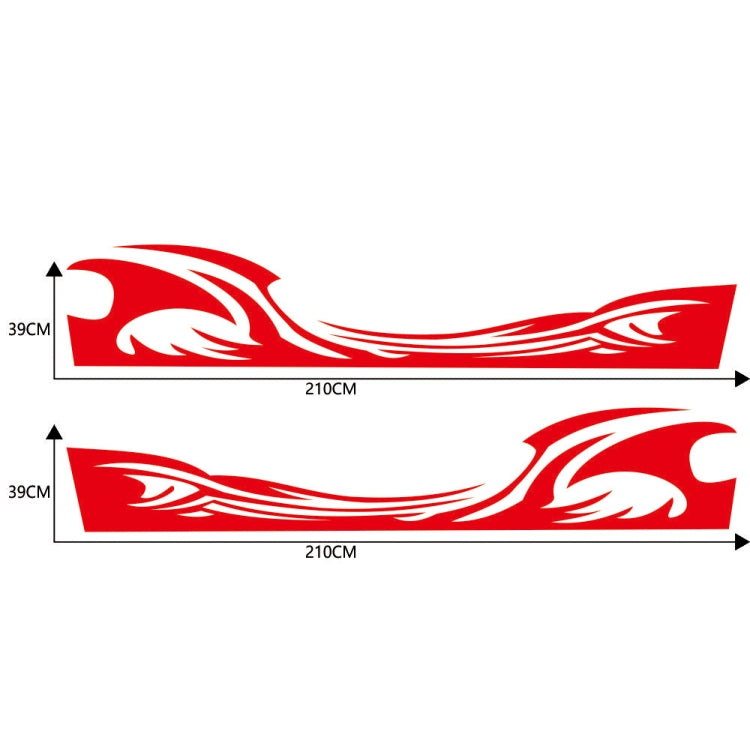 2 PCS/Set D-467 Waves Pattern Car Modified Decorative Sticker(Red) - In Car by buy2fix | Online Shopping UK | buy2fix