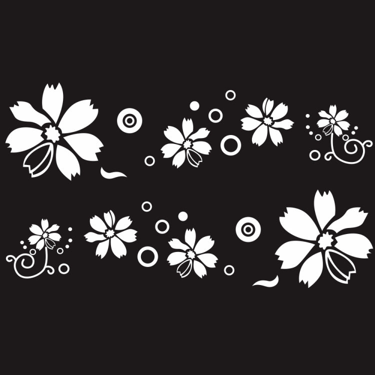 2 PCS/Set D-510 Flowers Pattern Car Modified Decorative Sticker(White) - In Car by buy2fix | Online Shopping UK | buy2fix