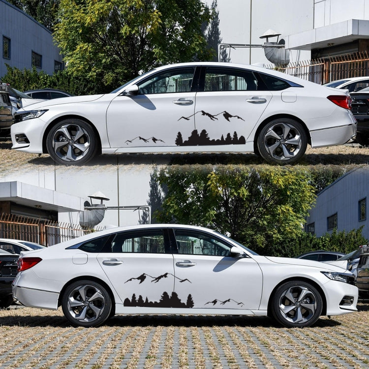 2 PCS/Set D-684 Mountain Totem Pattern Car Modified Decorative Sticker(Black) - In Car by buy2fix | Online Shopping UK | buy2fix