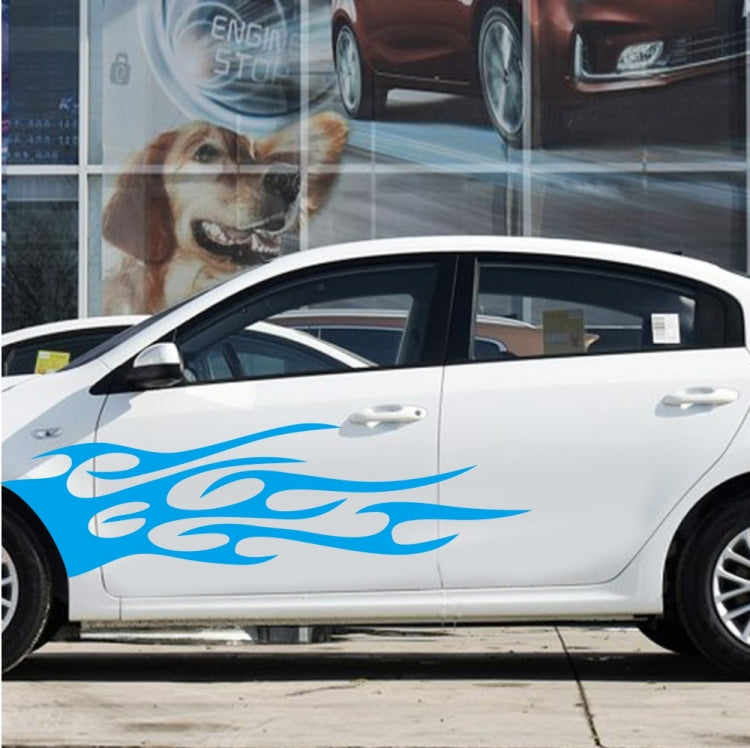 2 PCS/Set D-751 Flame Pattern Car Modified Decorative Sticker(Blue) - In Car by buy2fix | Online Shopping UK | buy2fix