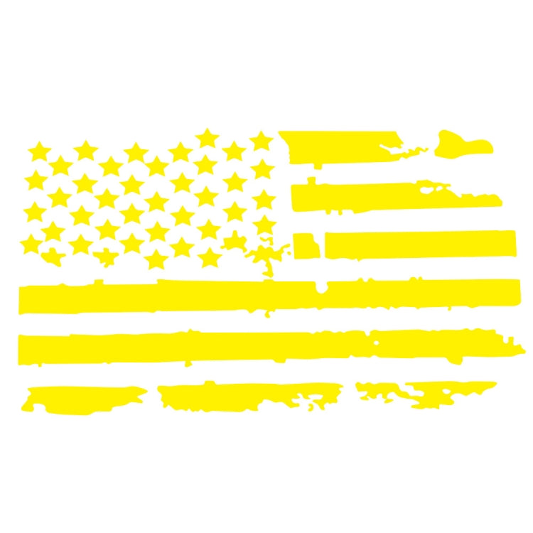 D-778 American Flag Pattern Car Modified Decorative Sticker(Yellow) - In Car by buy2fix | Online Shopping UK | buy2fix