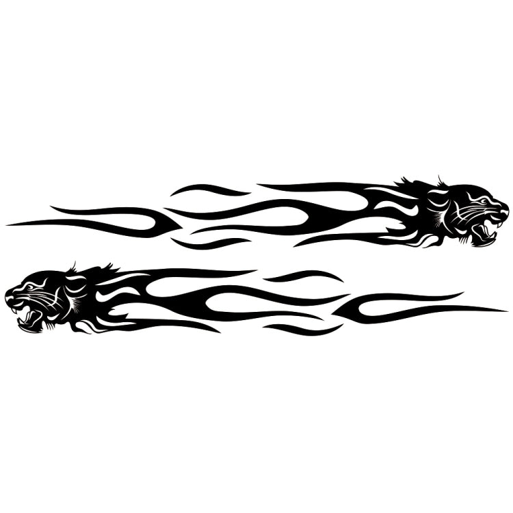 2 PCS/Set D-815 Flame Lion Pattern Car Modified Decorative Sticker(Black) - In Car by buy2fix | Online Shopping UK | buy2fix