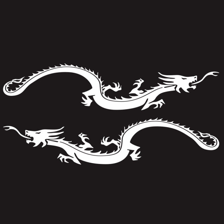 2 PCS/Set D-965 Dragon Pattern Car Modified Decorative Sticker(White) - In Car by buy2fix | Online Shopping UK | buy2fix