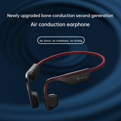 Sanag A11S Bone Conduction Second-generation Air Conduction Headphones(Black Red) - Sport Earphone by Sanag | Online Shopping UK | buy2fix