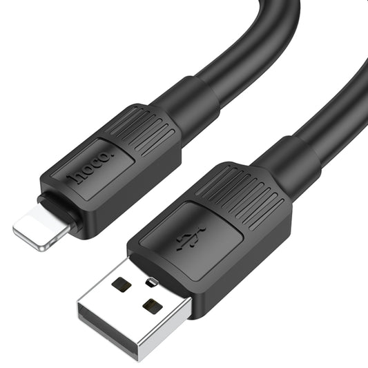 hoco X84 2.4A USB to 8 Pin Solid Charging Data Cable，Length：1m(Black) - Normal Style Cable by hoco | Online Shopping UK | buy2fix