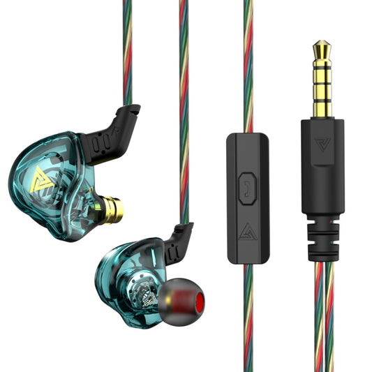 QKZ DMX Sports In-ear HIFI 3.5mm Wired Control Earphone with Mic(Cyan) - In Ear Wired Earphone by QKZ | Online Shopping UK | buy2fix