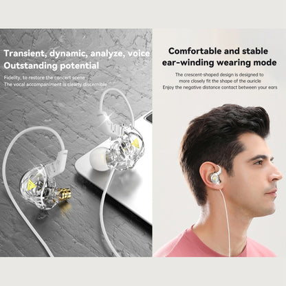 QKZ DMX Sports In-ear HIFI 3.5mm Wired Control Earphone with Mic(Transparent Blue) - In Ear Wired Earphone by QKZ | Online Shopping UK | buy2fix
