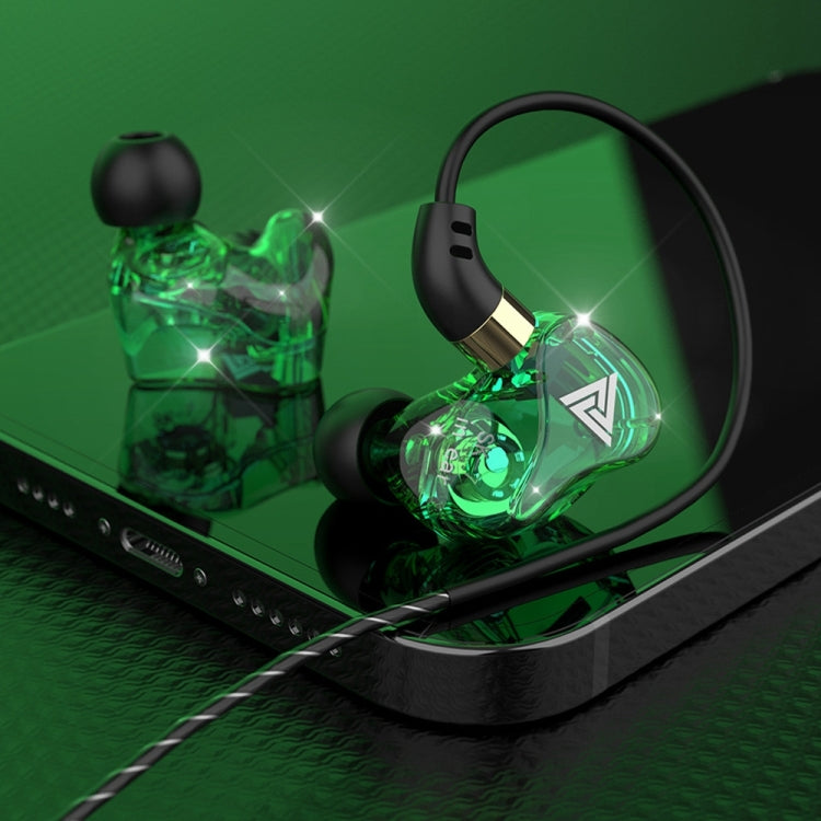 QKZ SK7 3.5mm Sports In-ear Copper Driver Wired HIFI Stereo Earphone with Mic(Green) - In Ear Wired Earphone by QKZ | Online Shopping UK | buy2fix