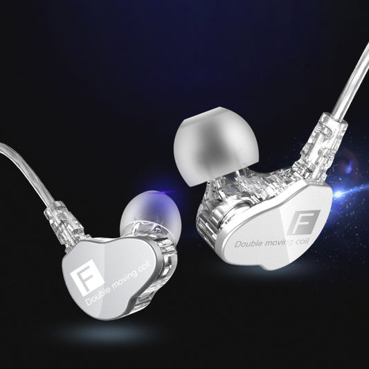 QKZ F910 In-Ear Subwoofer Dual Dynamic Earphone(Transparent) - In Ear Wired Earphone by QKZ | Online Shopping UK | buy2fix