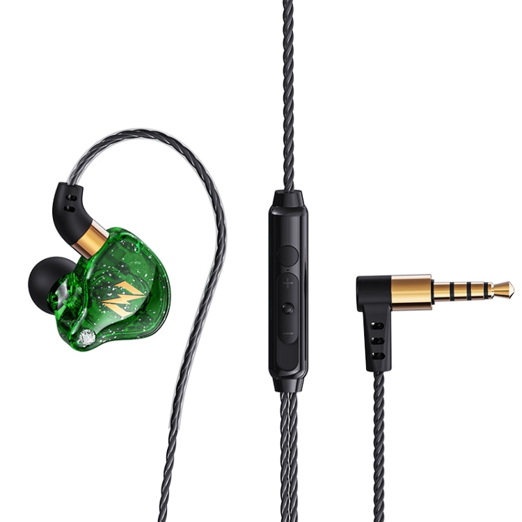 QKZ ZEN In-ear Subwoofer Wire-controlled Music Running Sports Earphone with Mic(Green) - In Ear Wired Earphone by QKZ | Online Shopping UK | buy2fix