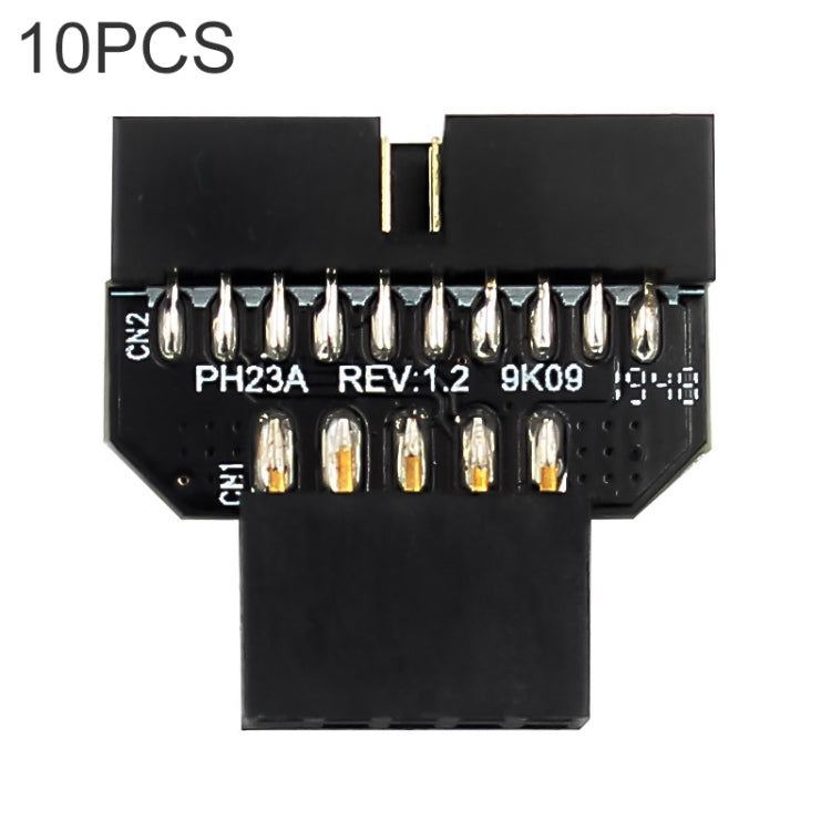 10 PCS Motherboard USB 2.0 9Pin to USB 3.0 19Pin Plug-in Connector Adapter, Model:PH23A - Others by buy2fix | Online Shopping UK | buy2fix