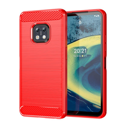 For Nokia XR20 Brushed Texture Carbon Fiber TPU Phone Case(Red) - Nokia Cases by buy2fix | Online Shopping UK | buy2fix