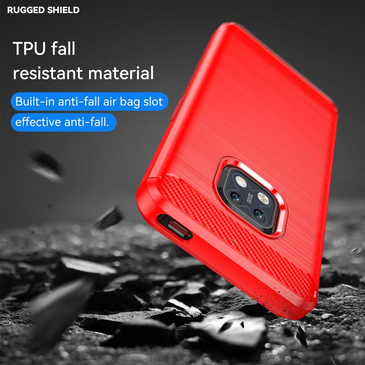 For Nokia XR20 Brushed Texture Carbon Fiber TPU Phone Case(Red) - Nokia Cases by buy2fix | Online Shopping UK | buy2fix