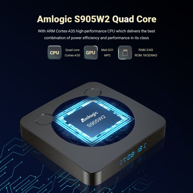 G96max Smart 4K HD Android 11.0 TV Box, Amlogic S905W2 Quad Core ARM Cortex A35, Support Dual Band WiFi, HDMI, RJ45, Capacity:2GB+16GB(US Plug) - Amlogic S905 by buy2fix | Online Shopping UK | buy2fix