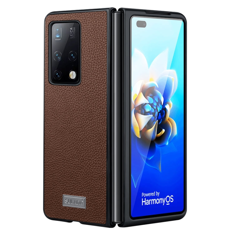 For Samsung Galaxy Z Fold4 SULADA Shockproof TPU + Handmade Leather Phone Case(Brown) - Galaxy Z Fold4 5G Cases by SULADA | Online Shopping UK | buy2fix