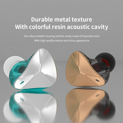 CVJ Demon Double Dynamic Coil HiFi Music Wired Earphone With Mic(Gold) - In Ear Wired Earphone by CVJ | Online Shopping UK | buy2fix