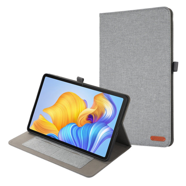 For Honor Pad 8 Fabric PU + TPU Flip Tablet Leather Case(Grey) - For Huawei by buy2fix | Online Shopping UK | buy2fix