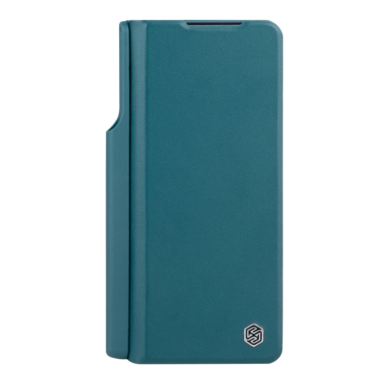 For Samsung Galaxy Z Fold4 5G NILLKIN QIN Series Pro Sliding Camera Cover Design Leather Phone Case(Cyan) - Galaxy Z Fold4 5G Cases by NILLKIN | Online Shopping UK | buy2fix