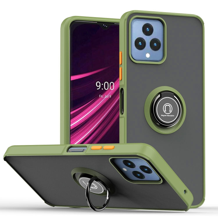 For T-Mobile REVVL 6 5G Q Shadow 1 Series TPU + PC Phone Case with Ring(Green) - More Brand by buy2fix | Online Shopping UK | buy2fix