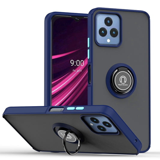 For T-Mobile REVVL 6 5G Q Shadow 1 Series TPU + PC Phone Case with Ring(Royal Blue) - More Brand by buy2fix | Online Shopping UK | buy2fix