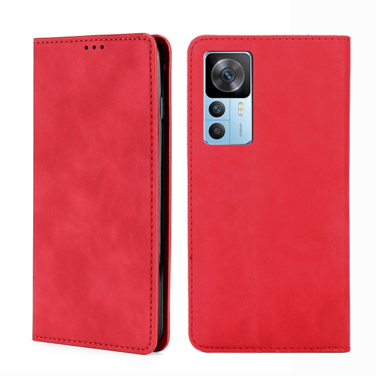 For Xiaomi Redmi K50 Ultra/Xiaomi 12T/Xiaomi 12T Pro Skin Feel Magnetic Horizontal Flip Leather Phone Case(Red) - Xiaomi Cases by buy2fix | Online Shopping UK | buy2fix