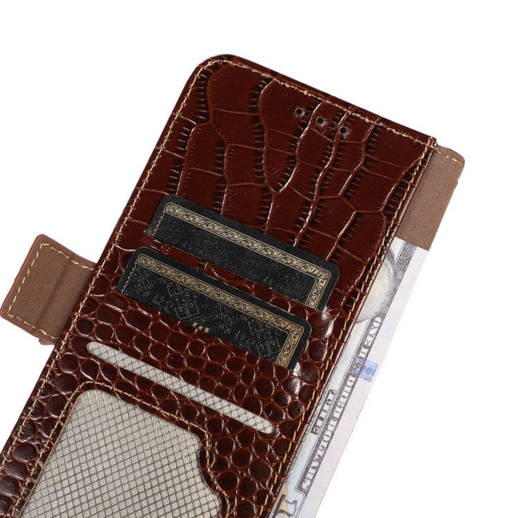 For Motorola Edge 30 Lite / Edge 30 Neo Crocodile Top Layer Cowhide Leather Phone Case(Brown) - Motorola Cases by buy2fix | Online Shopping UK | buy2fix