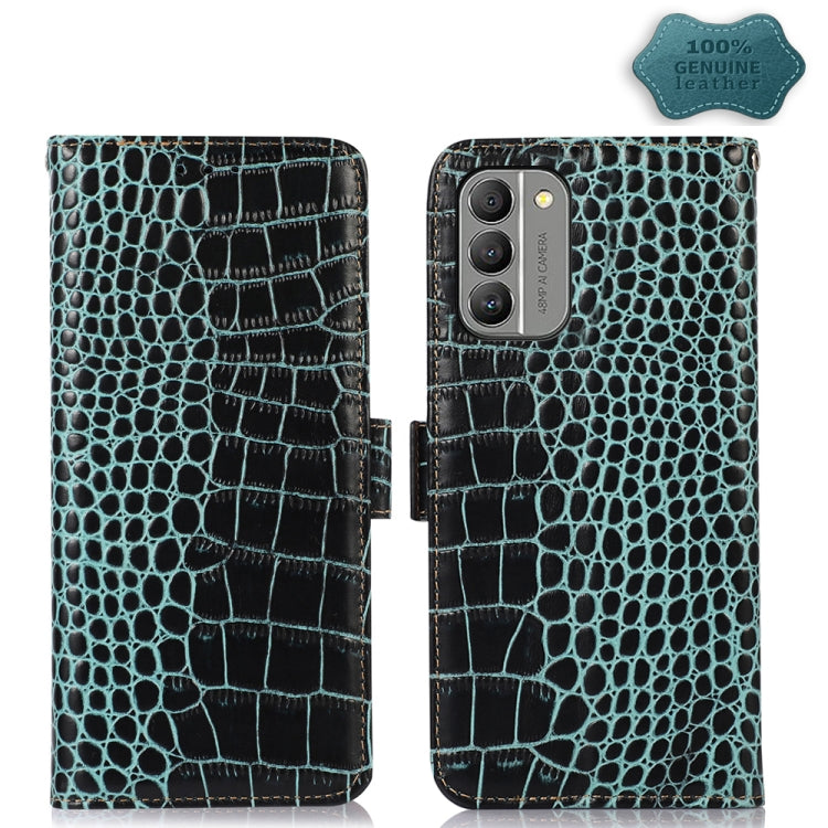 For Nokia G400 Crocodile Top Layer Cowhide Leather Phone Case(Green) - Nokia Cases by buy2fix | Online Shopping UK | buy2fix