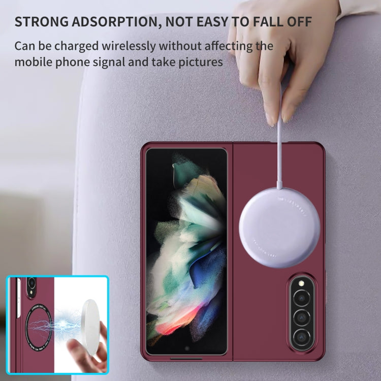 For Samsung Galaxy Z Fold4 Magsafe Magnetic Folding PC Phone Case(Wine Red) - Galaxy Z Fold4 5G Cases by buy2fix | Online Shopping UK | buy2fix