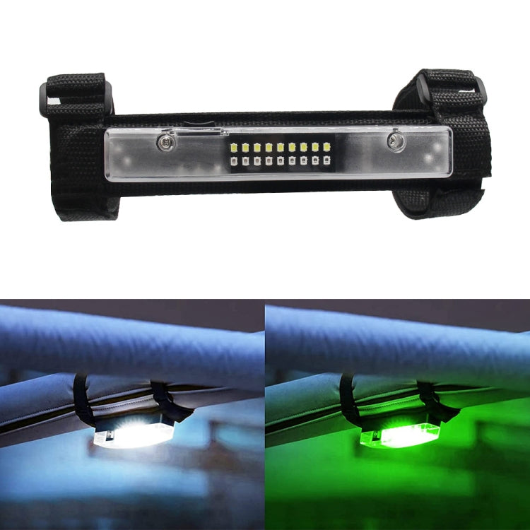 For UTV ATV Polaris RZR Golf Cart Motorcycle Two-color LED Guard Bar Light, Shell Color:Transparent(White + Green) - In Car by buy2fix | Online Shopping UK | buy2fix