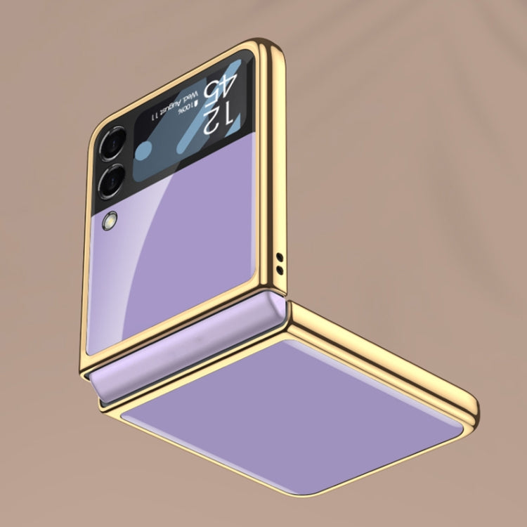 For Samsung Galaxy Z Flip4 GKK Integrated Electroplating Painted Glass Phone Case(Purple) - Galaxy Z Flip4 5G Cases by GKK | Online Shopping UK | buy2fix