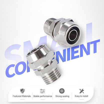 PC14-04 LAIZE Nickel Plated Copper Pneumatic Quick Fitting Connector -  by LAIZE | Online Shopping UK | buy2fix