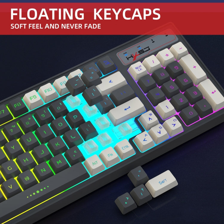 HXSJ L900 RGB Backlit Two-color Injection Keycaps 2.4G Wireless Keyboard - Wireless Keyboard by HXSJ | Online Shopping UK | buy2fix