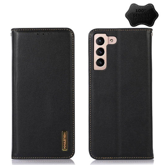 For Samsung Galaxy S23+ 5G KHAZNEH Nappa Top Layer Cowhide Leather Phone Case(Black) - Galaxy S23+ 5G Cases by buy2fix | Online Shopping UK | buy2fix
