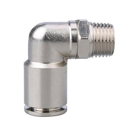 PL12-02 LAIZE Nickel Plated Copper Elbow Male Thread Pneumatic Quick Fitting Connector -  by LAIZE | Online Shopping UK | buy2fix
