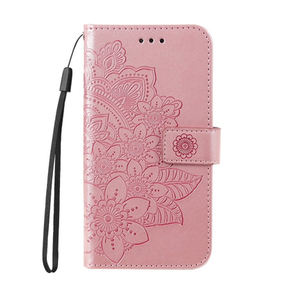 For Honor X8 5G / X6 7-petal Flowers Embossing Leather Phone Case(Rose Gold) - Honor Cases by buy2fix | Online Shopping UK | buy2fix