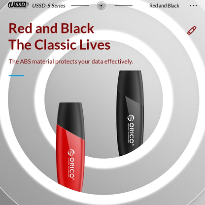 ORICO USB Solid State Flash Drive, Read: 520MB/s, Write: 450MB/s, Memory:128GB, Port:Type-C(Red) - USB Flash Drives by ORICO | Online Shopping UK | buy2fix