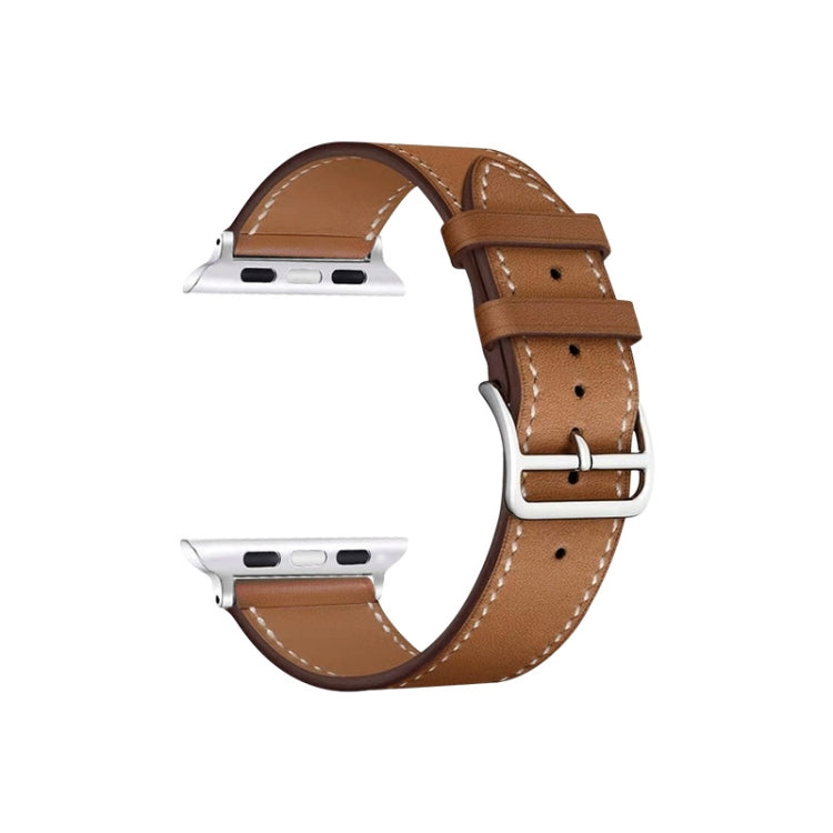 For Apple Watch SE 2022 44mm imak PG1 Series Leather Watch Band(Brown) - Watch Bands by buy2fix | Online Shopping UK | buy2fix