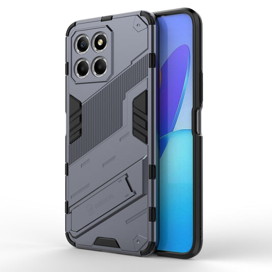 For Honor X8 5G Punk Armor PC + TPU Phone Case with Holder(Grey) - Honor Cases by buy2fix | Online Shopping UK | buy2fix